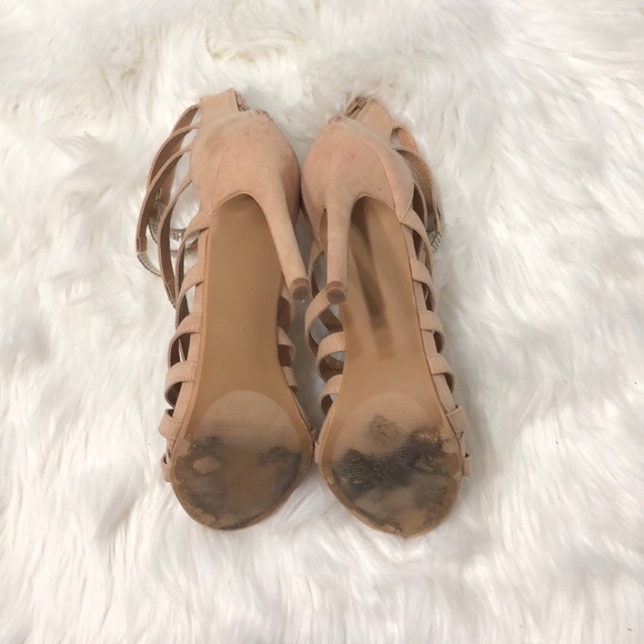 Lilian’s tan heels sz 10 with rhinestones 8.5 - Picture 7 of 7